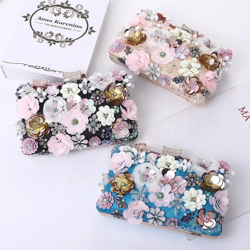 2022 New Handmade Flower Bag Factory Direct Selling Hot Party Rivals Take The Bride Evening Bag Embroidered Bead Lady Bag