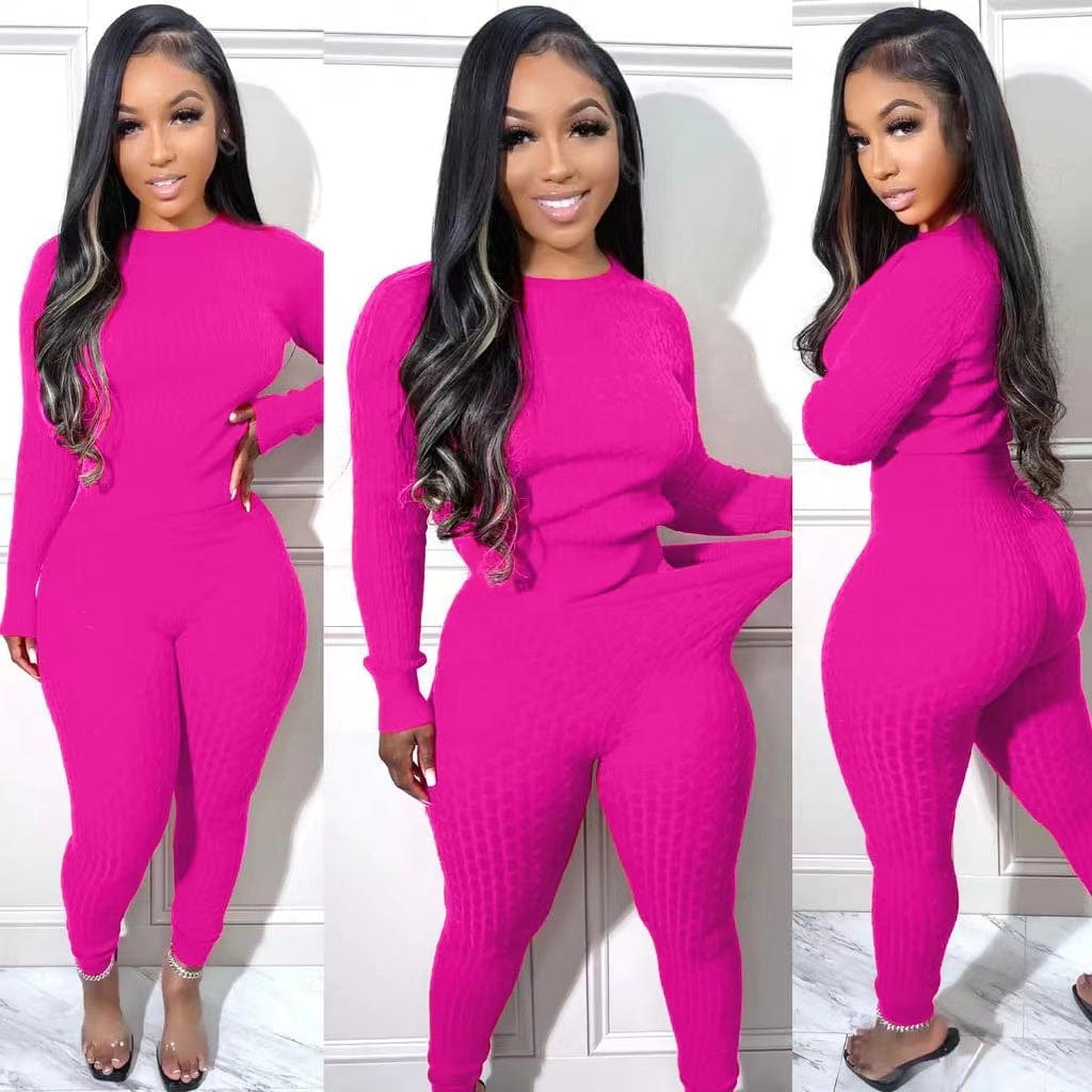 2022 New Womens Clothing Knit Sweater Suits Two Piece Pants Set Women Sweater Suit Two Piece Pants Set