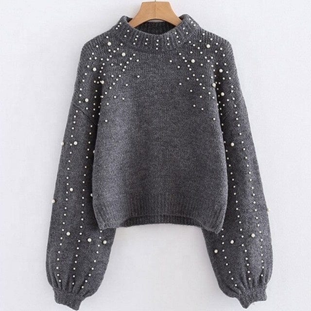 2022 Round Neck Sweater Women Pullover Bubble Bead Style Women's
