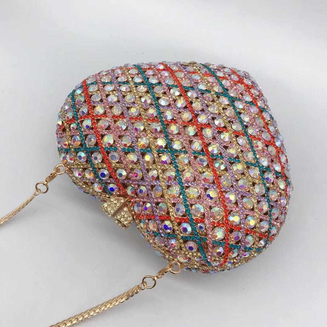 2022 Spring Holiday Purse Gift Handbag Heart Shaped Crystal Diamond Purse Clutch Bag For Women Girls