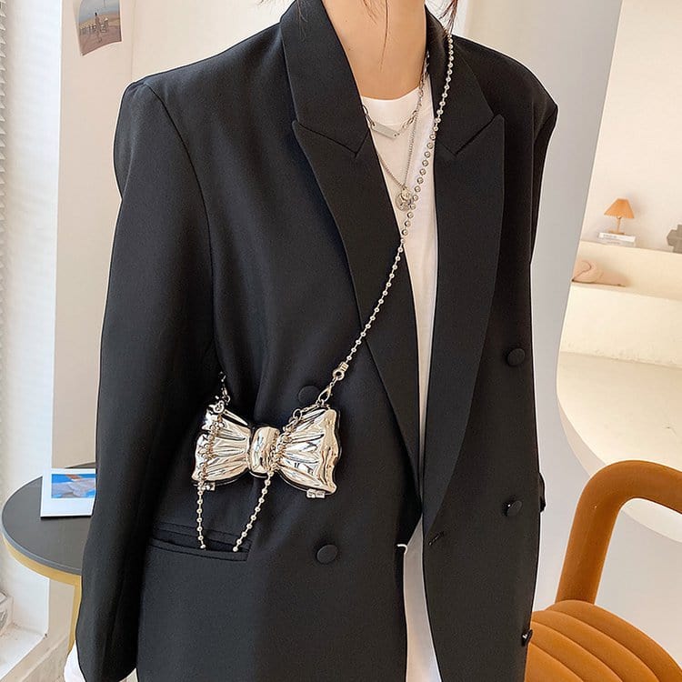 2022 Spring Luxury Metal Vintage Ladies Hand Shoulder Sling Bags Bowknot Women's Mini Crossbody Bags