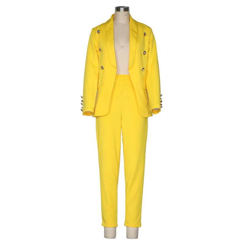 2022 Spring Streetwear Women's Set Long Sleeve Blazer Pants Suit Office Lady Tracksuit Two Piece Set Fitness Outfits