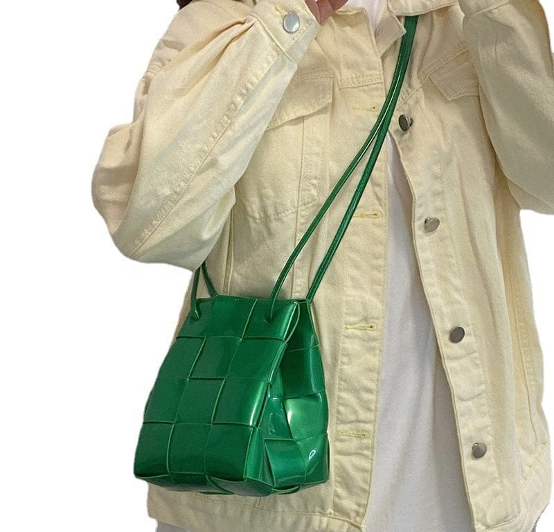 2022 Spring Summer Metallic Leather Bucket Handbag Famous designer Candy Mini Purse Bucket Handbags For Women
