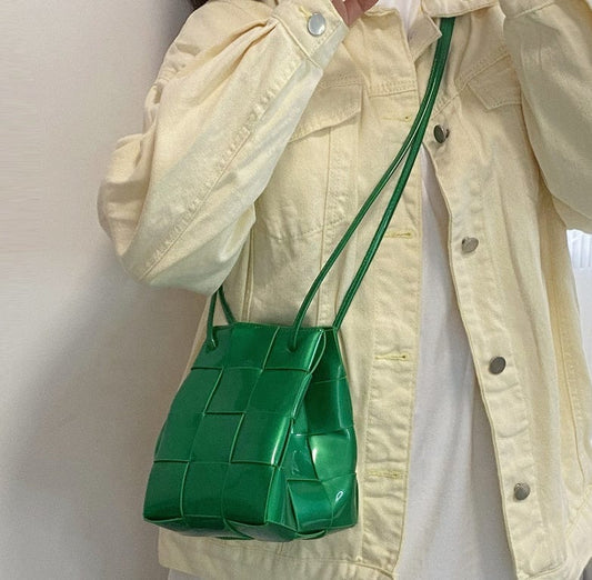 2022 Spring Summer Metallic Leather Bucket Handbag Famous designer Candy Mini Purse Bucket Handbags For Women