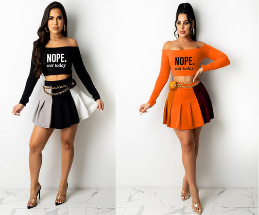 2022 Stylish High Collar Women Clothing Sexy Summer Outfits Women Sleeveless Two Piece Set Fringed Skirt Suit For Female Mujer