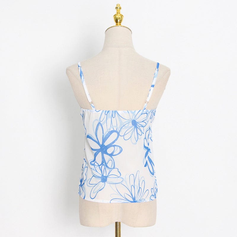 2022 Summer Beach Ropa Dama Resort Style Shirt Top + Printed Sling Shorts Three-Piece Suit Women