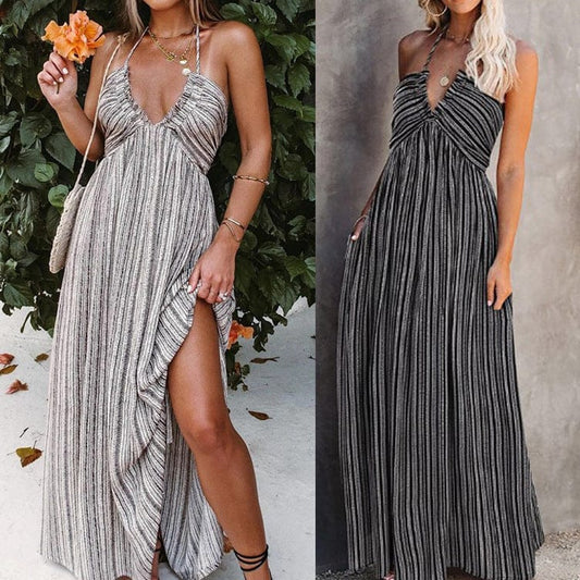 2022 summer women clothing loose casual long dress sleeveless sexy split maxi dress ladies
