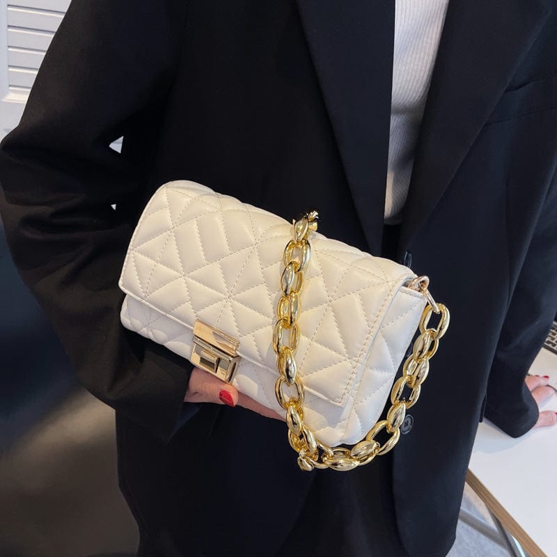 2022 Trend Brand Luxury Designer Shoulder Underarm Bag Thick Chain Purse Quilted Leather Handbags