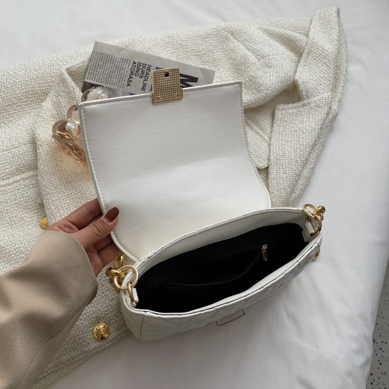 2022 Trend Brand Luxury Designer Shoulder Underarm Bag Thick Chain Purse Quilted Leather Handbags