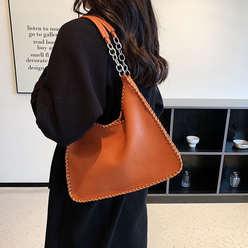 2022 Trendy Fashion PU Leather Tote Chain Shoulder Bags Custom Logo Handbags for Women Luxury Wholesale Vendor