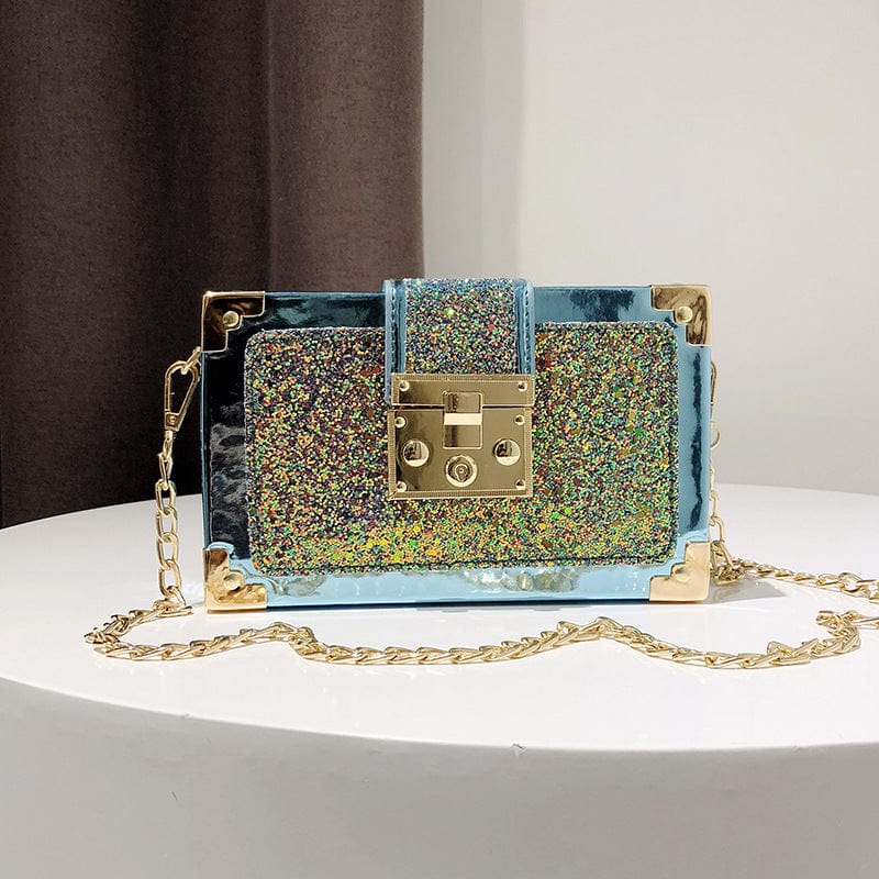 2022 Wholesale Luxury Messenger Bags Fashion Purses Lock Sequins Chain Clutch Bags Bling Purse and Handbags Women