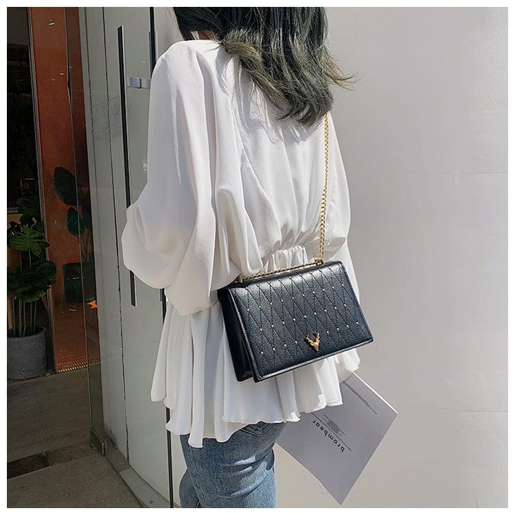 2022 Wholesale Rivets Handbags Young Lady Purses Popular Shoulder Chain Bags For Women