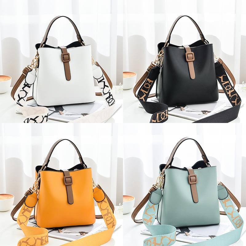 2022 Wholesale Shoulder Bags Women Handbags Ladies Luxury Double Straps Custom Designer Vegan Leather Bucket Bag Purses