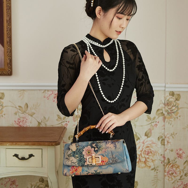 2022 Wholesales print leather antique handbag vintage women's Bag Handmade Boston bag evening bags for ladies