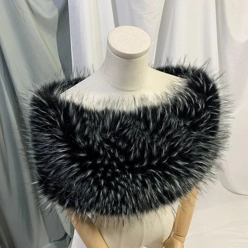 2022 Winter Bride Wedding Wrap Faux Fox Fur Coat White Black Mink Fur Evening Dress Cape Shawl