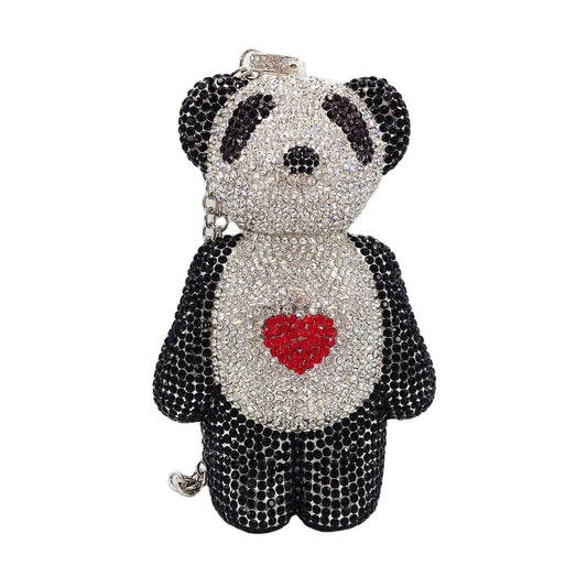 2022 Xianjian Luxury Designer Gloomy Diomand Bear Purse Handbag Evening Clutch Key Holder Bags Crystal Bear Purse Bags