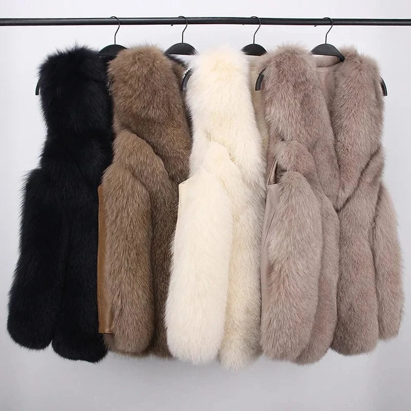 2023 Autumn And Winter New Real Fox Fur Vest Women's High Fox Fur Vest Coat Women