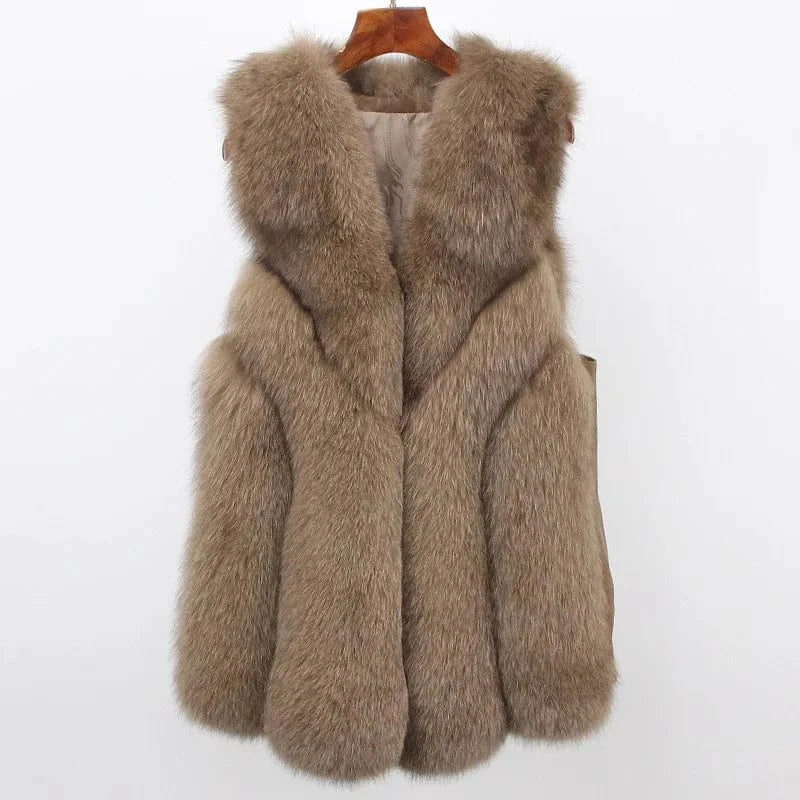 2023 Autumn And Winter New Real Fox Fur Vest Women's High Fox Fur Vest Coat Women