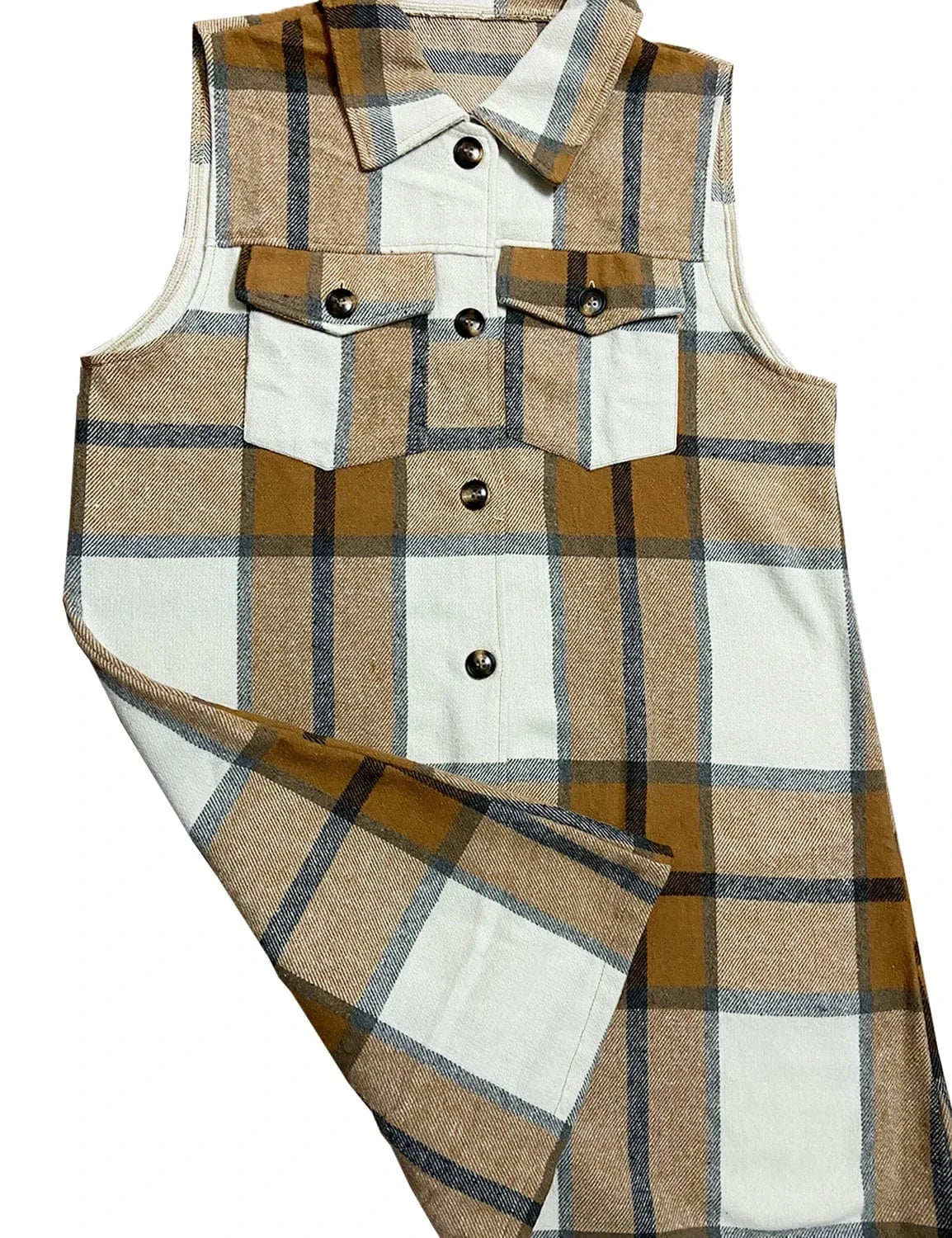 2023 Autumn Hot Selling Vintage Woolen Plaid Shirt Coat Long Sleeve Single Breasted Jacket Women Casual Midi Coat