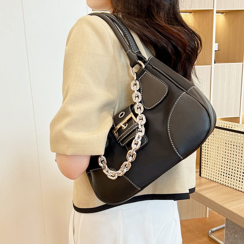 2023 Designer Lady Splice Shoulder Messenger Bag Canvas and Leather Crossbody Bag Chains Purses and Handbags Luxury Women