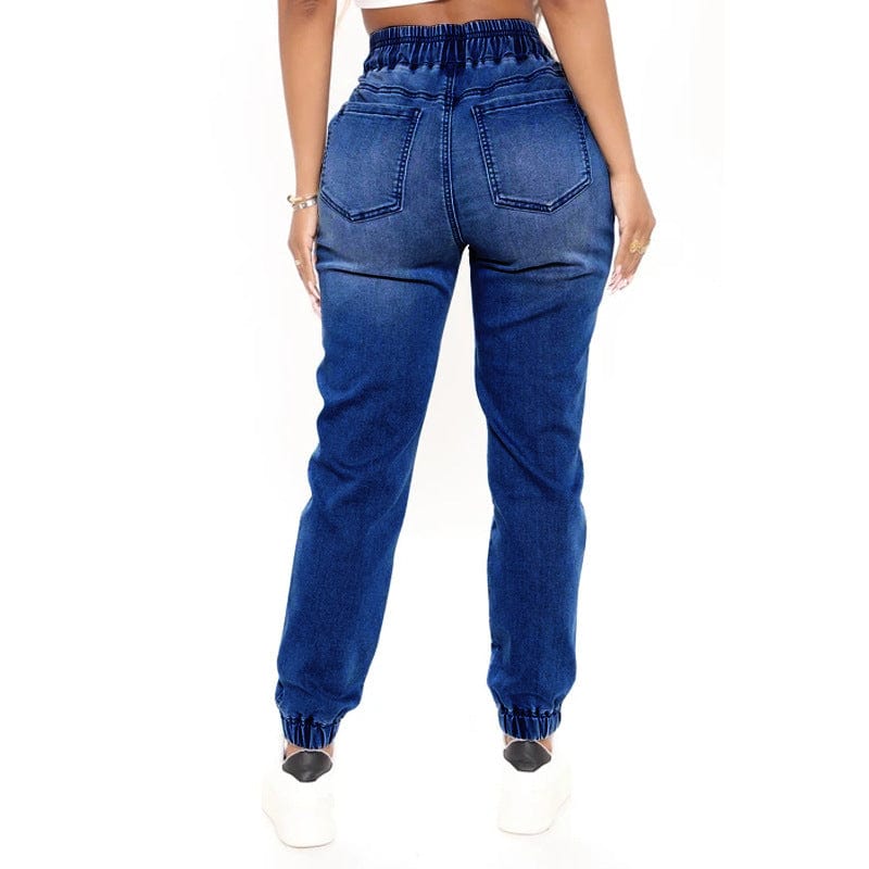 2023 Essentials Women High Waisted Denim Ultra Comfort Stretch Denim joggers Plus Size Drawstring Waist Jogger Jeans