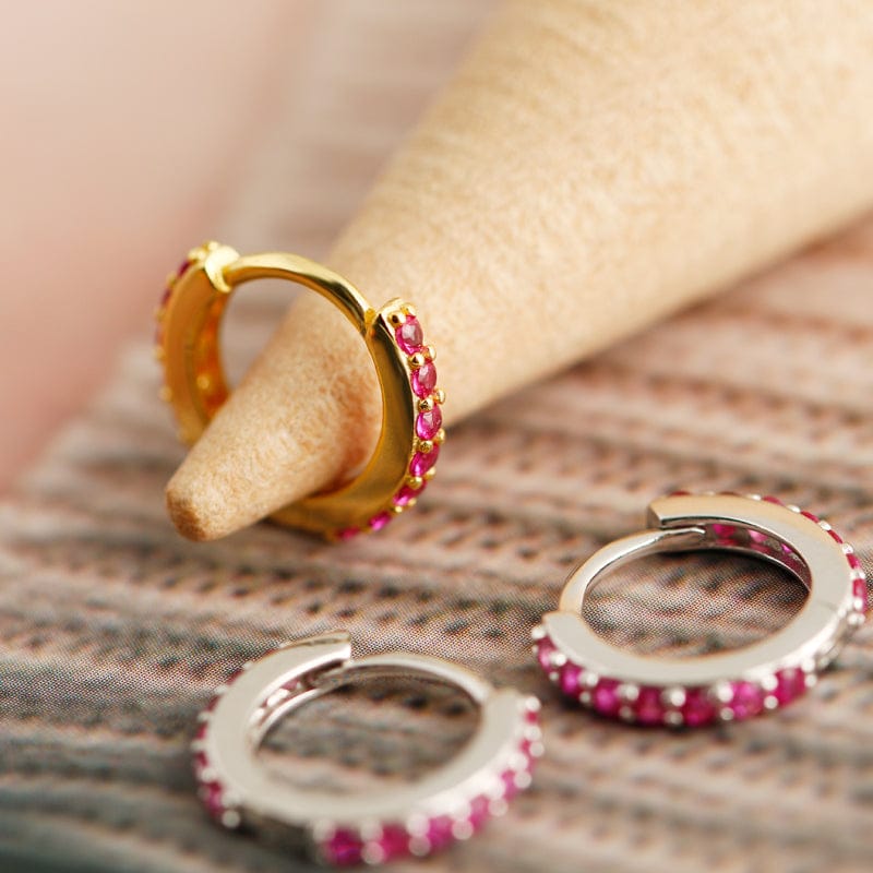 2023 Fashioh 925 Sterling Silver Gold Vermeil Cubic Zirconia Huggie Hoop Rainbow Earring for Women