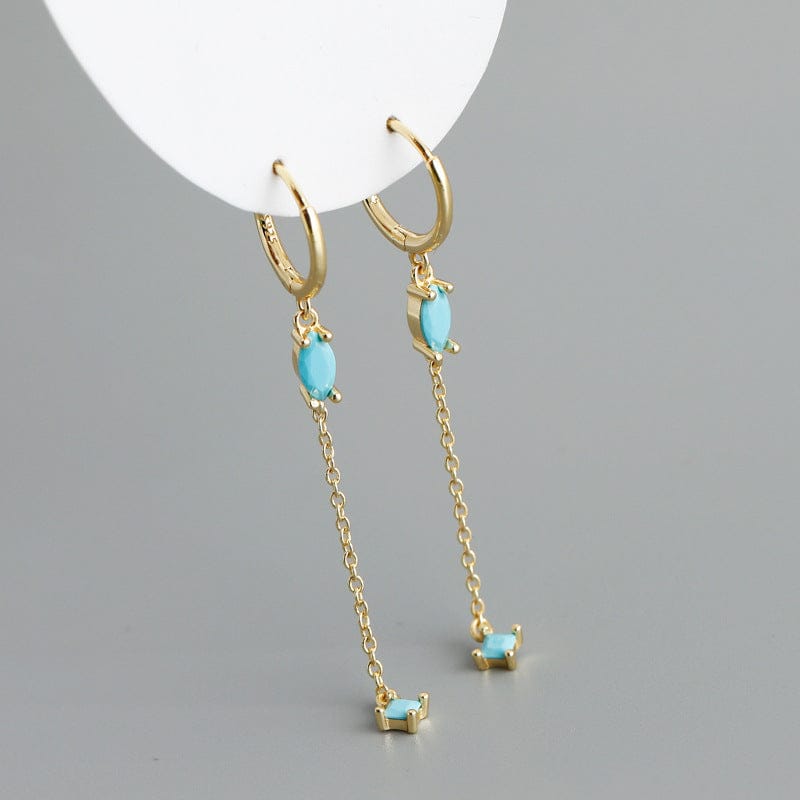 2023 Fashion Earring Jewelry 925 Sterling Silver 18k Gold Plated Color Cubic Zircon Crystal Long Chain Tassel Earrings for Women