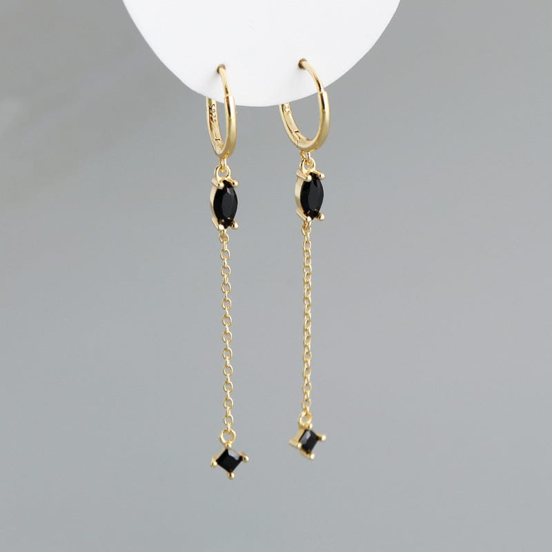 2023 Fashion Earring Jewelry 925 Sterling Silver 18k Gold Plated Color Cubic Zircon Crystal Long Chain Tassel Earrings for Women