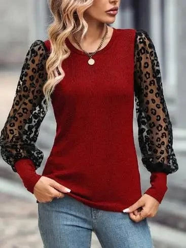 2023 Hot Sale Women Summer & Autumn Slim Fit And Slimming Color Blocking Long Sleeved Top Shirts Casual T-shirt