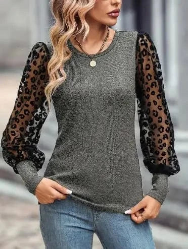2023 Hot Sale Women Summer & Autumn Slim Fit And Slimming Color Blocking Long Sleeved Top Shirts Casual T-shirt