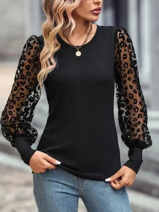 2023 Hot Sale Women Summer & Autumn Slim Fit And Slimming Color Blocking Long Sleeved Top Shirts Casual T-shirt