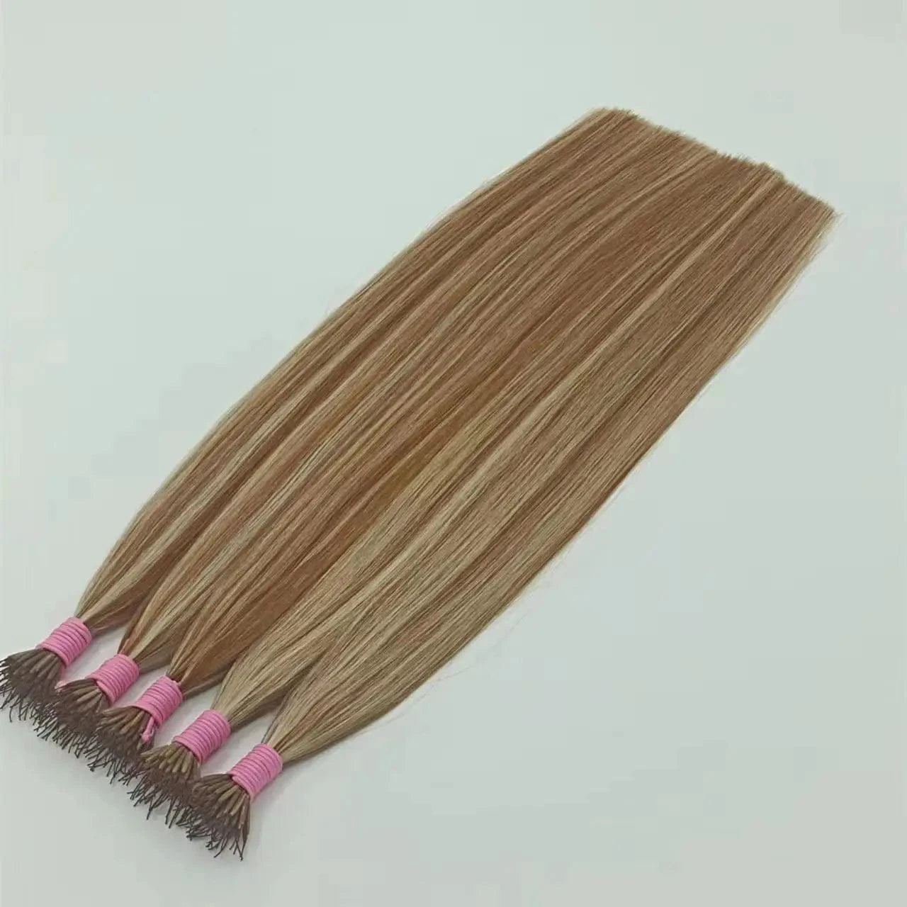 2023 hot sell  piano color #6/613  nylon thread raw brazilian virgin cuticle aligned hair  wholesale  i tip hair