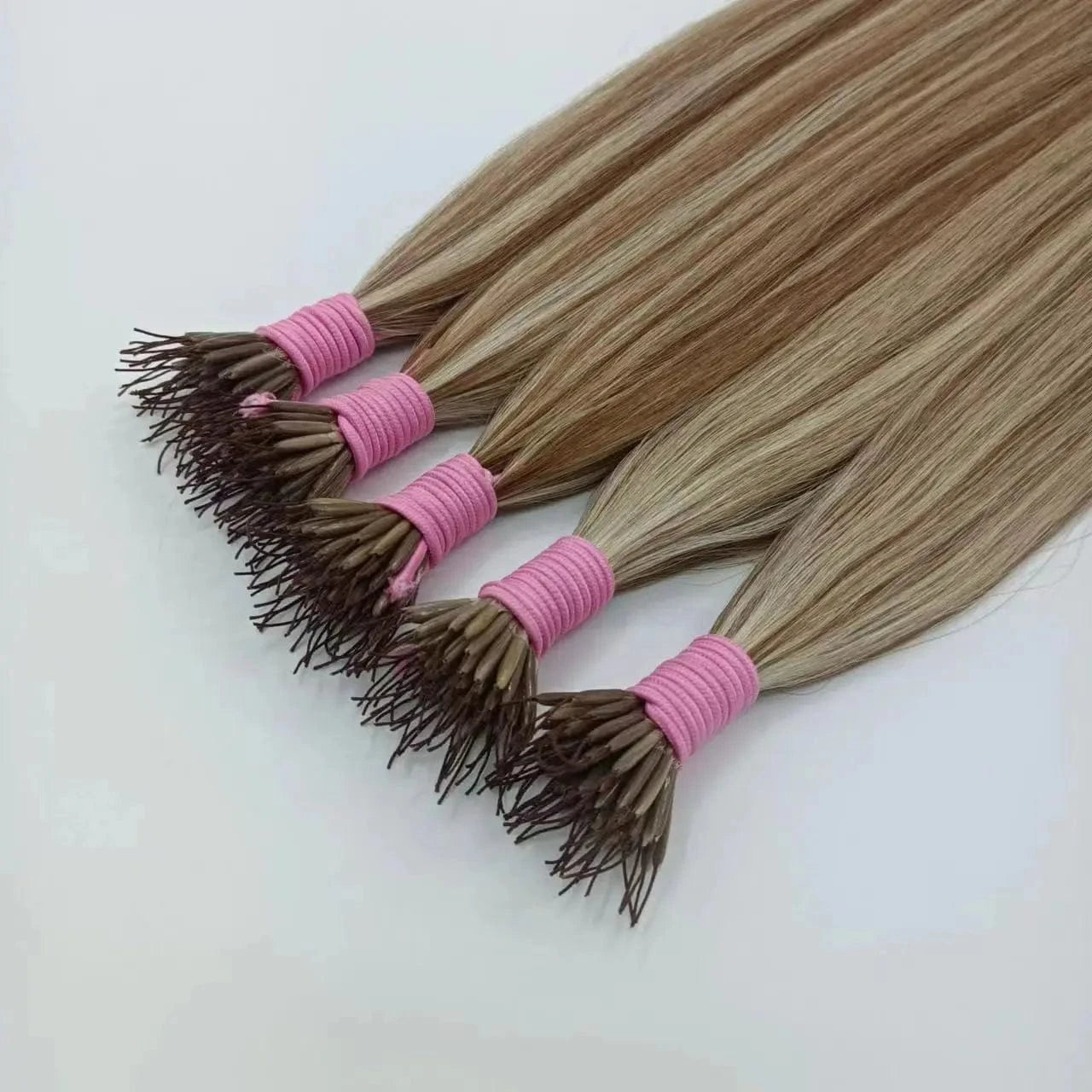 2023 hot sell  piano color #6/613  nylon thread raw brazilian virgin cuticle aligned hair  wholesale  i tip hair