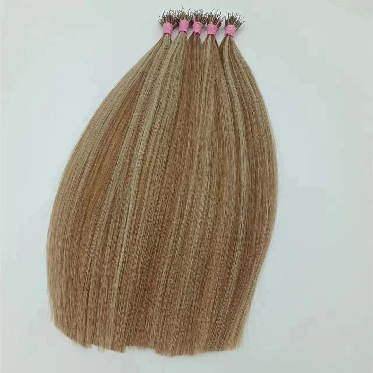 2023 hot sell  piano color #6/613  nylon thread raw brazilian virgin cuticle aligned hair  wholesale  i tip hair