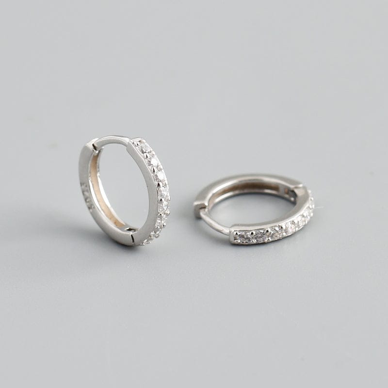 2023 Minimalist 925 Sterling Silver Gold Vermeil Small Huggie Hoop Cubic Zirconia Earring for Women