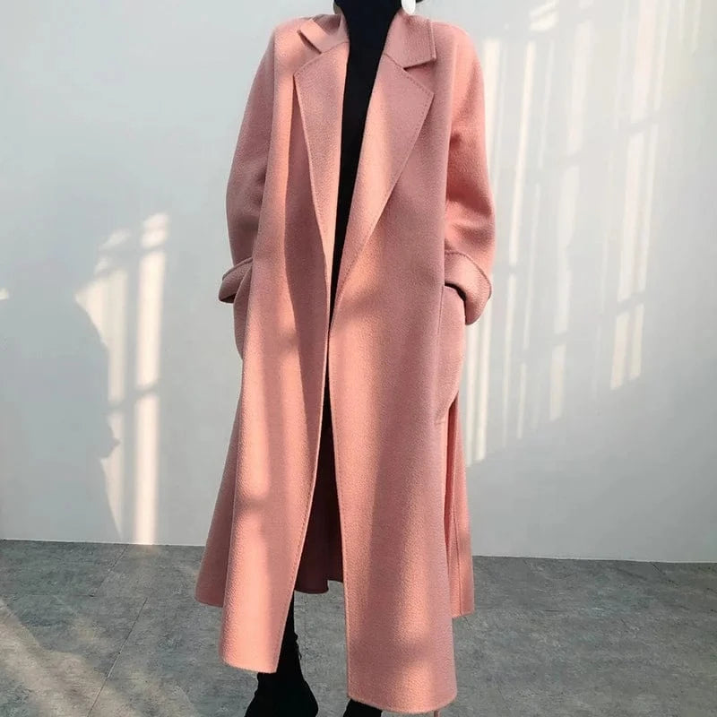 2023 New Arrival Women's 100% Genuine Wool Coats Classic Great Quality Wool Overcoat