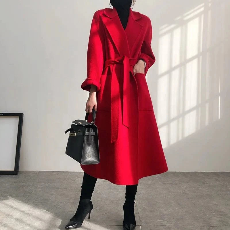 2023 New Arrival Women's 100% Genuine Wool Coats Classic Great Quality Wool Overcoat