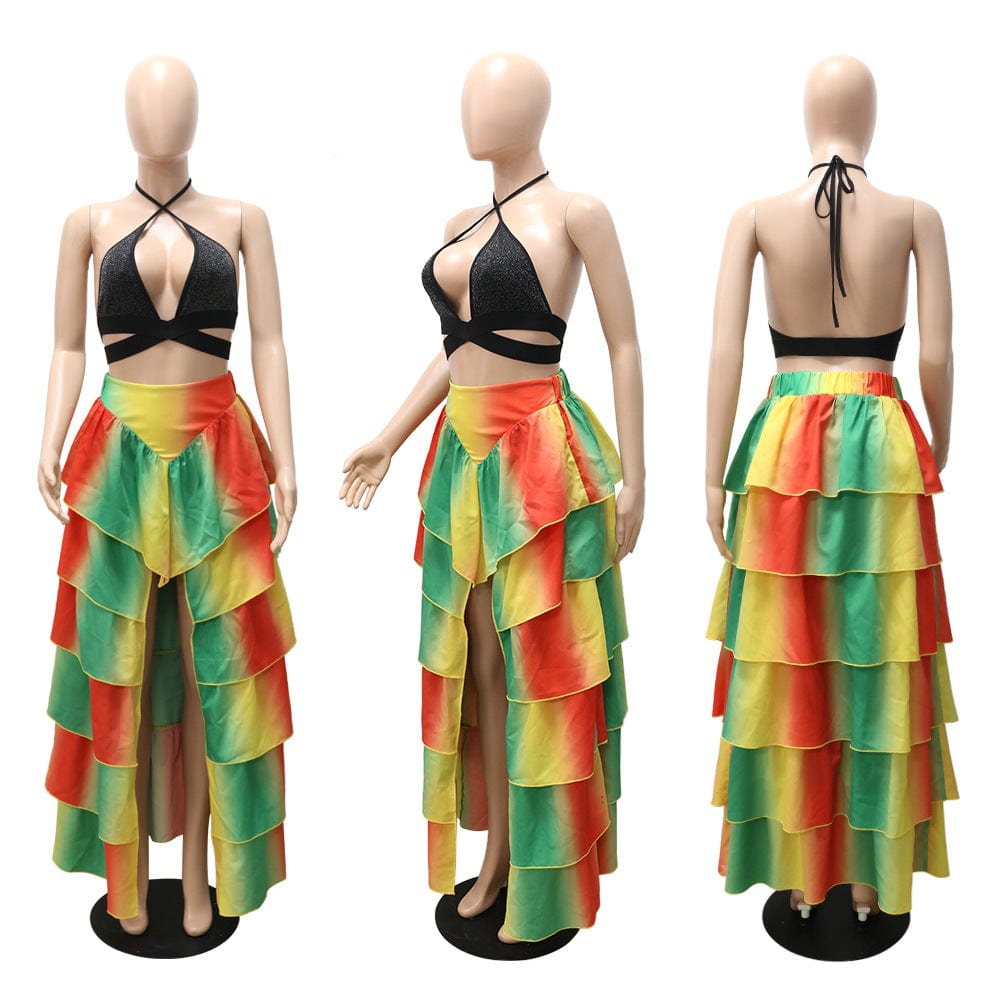 2023 new arrivals floral print fashion pleat tutu skirts for women sexy elegance maxi skirts summer trendy ball gowns