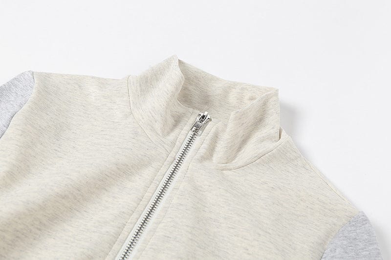 2023 New Arrivals Spring Women Clothes Patchwork Women Two piece Sets Stand Collar Casual 2 Piece Outfits For Women