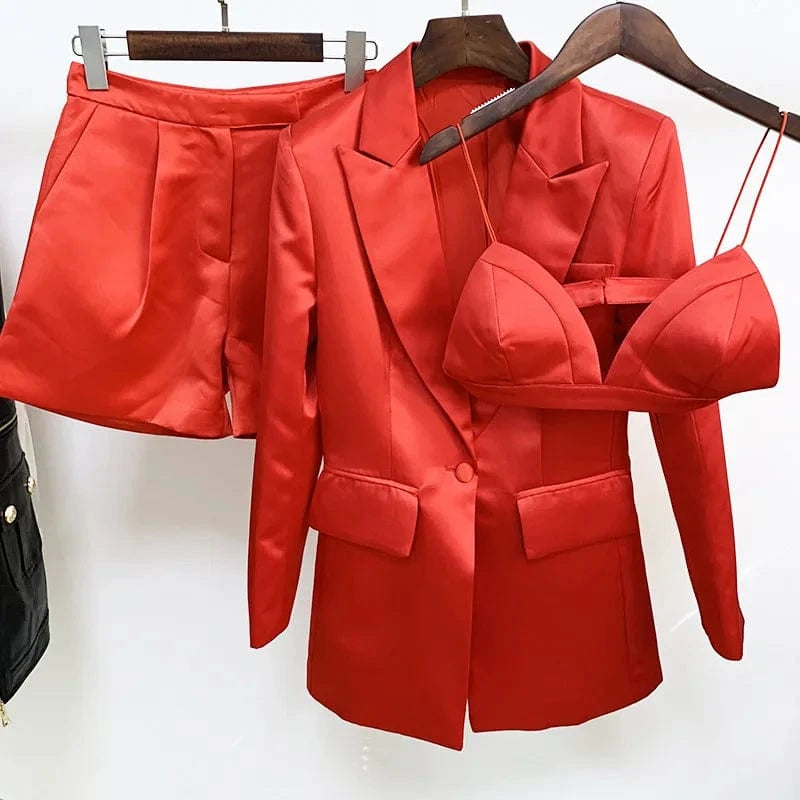 2023 new arrivals women suits high quality crop top three pieces set design women pants suit two piece set