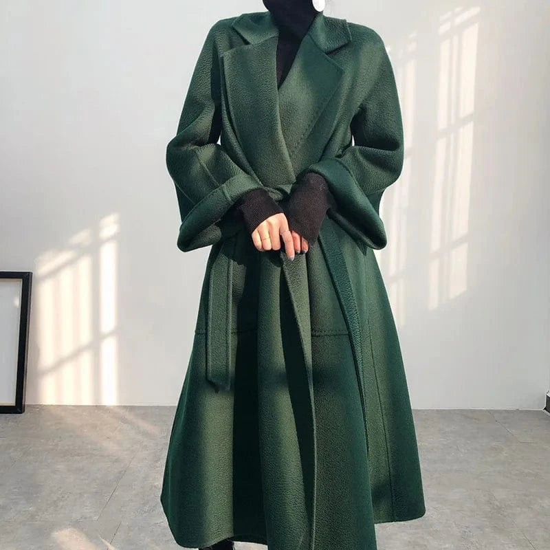 2023 New Coming Long Cashmere Coat Casual Turn Down Collar Oversized 100% Wool Coat