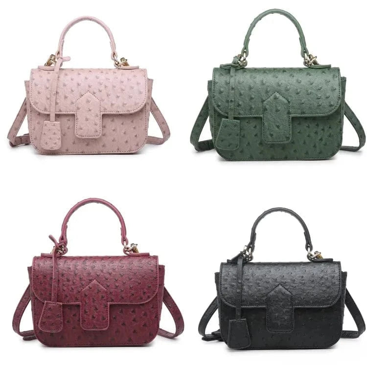 2023 new design green handbag bag women pu leather sling bag for woman embossed ostrich skin handbags