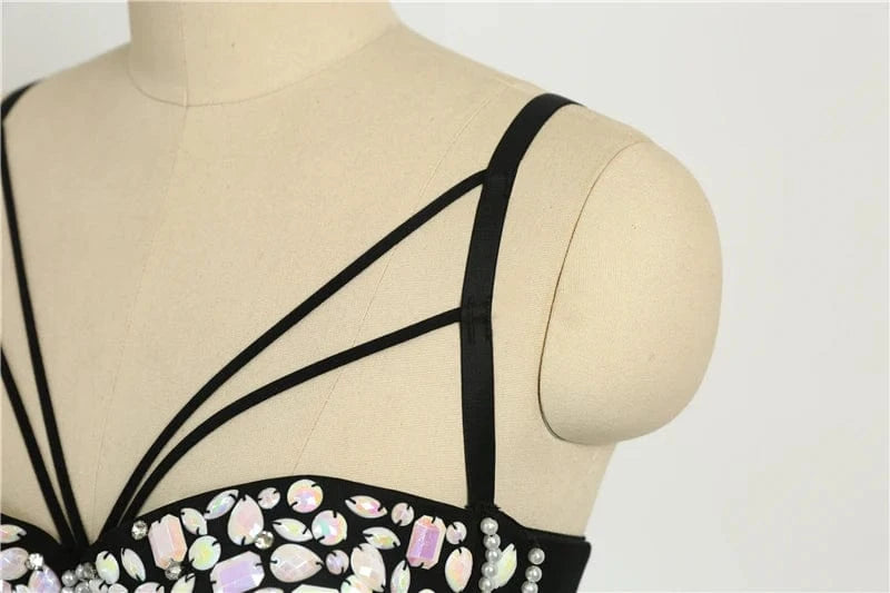 2023 New Fashion plus size women corset top Acrylic beaded Decoration corset for women