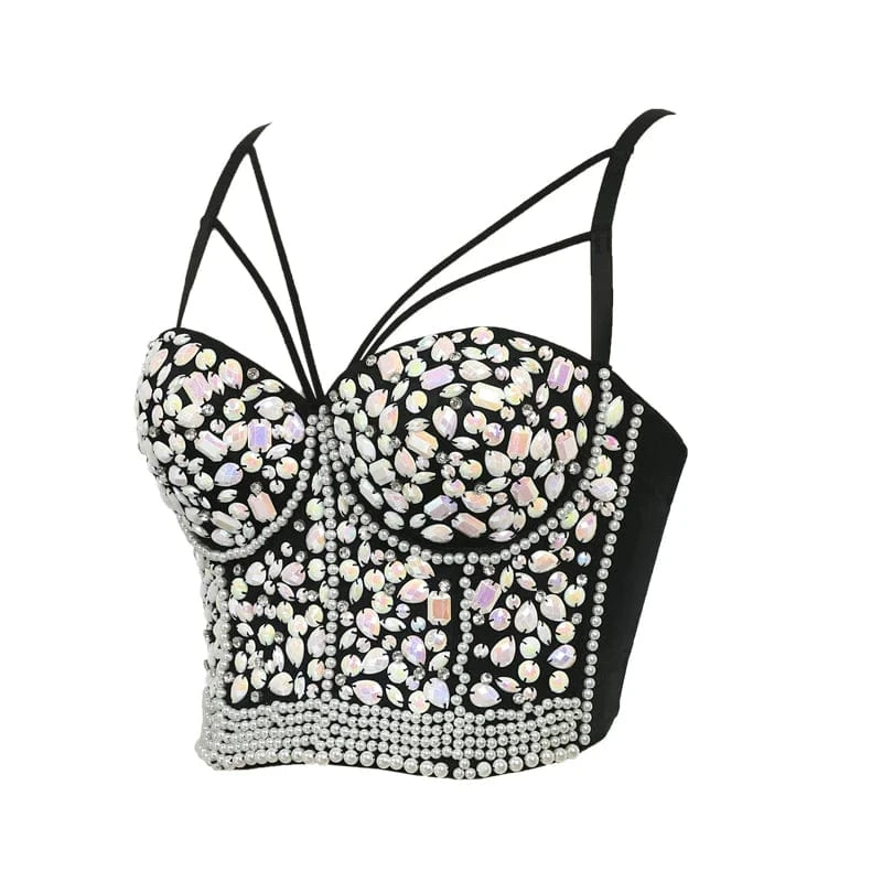 2023 New Fashion plus size women corset top Acrylic beaded Decoration corset for women