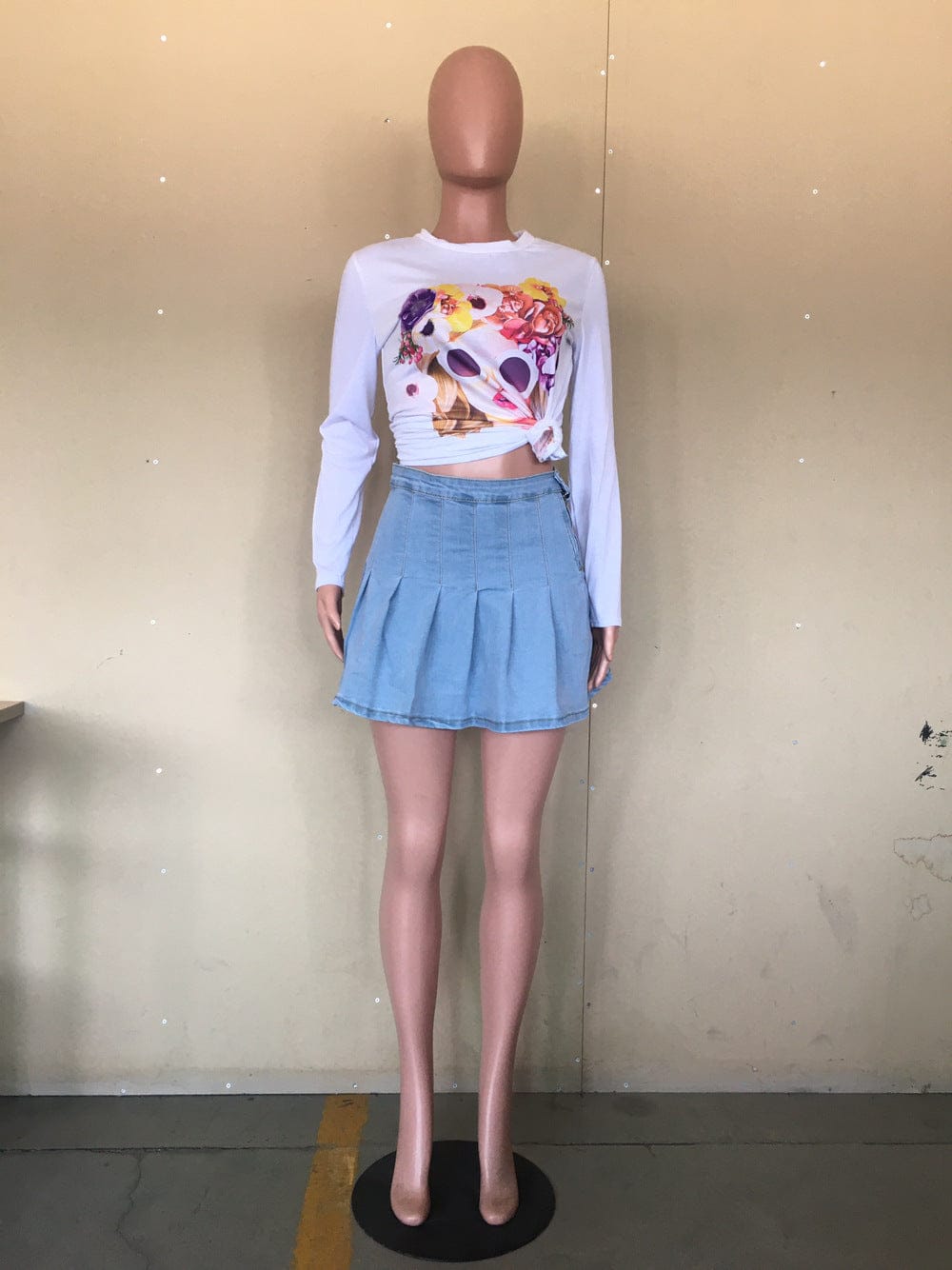 2023 New Fashion Summer Women High Waist Casual Denim Skirts Streetwear Party Mini Basic Blue Short Pleated Jeans Skirts