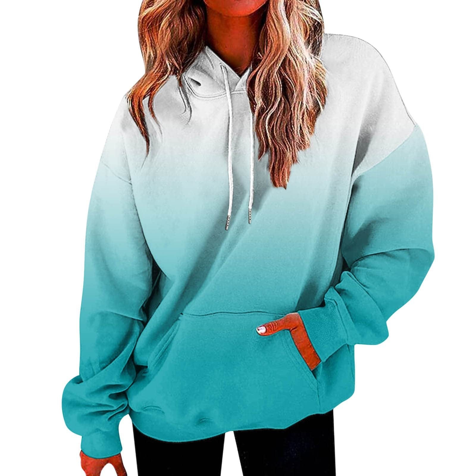 2023 New Gradual Splice Women's Sweatshirt 3D Crew Neck Women's Hooded Sweatshirt Casual Sweatshirt