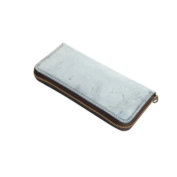 2023 New High-quality Leather Cowhide Men's and Women's Wallets Genuine Leather Long Portable Zipper Wallet Vintage Polyester