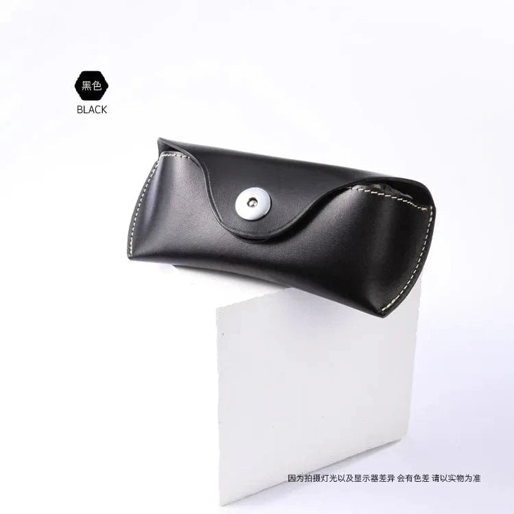 2023 New Vintage Handmade Leather Glasses Case Portable Glasses Case Genuine Cowhide Leather Glasses Bag