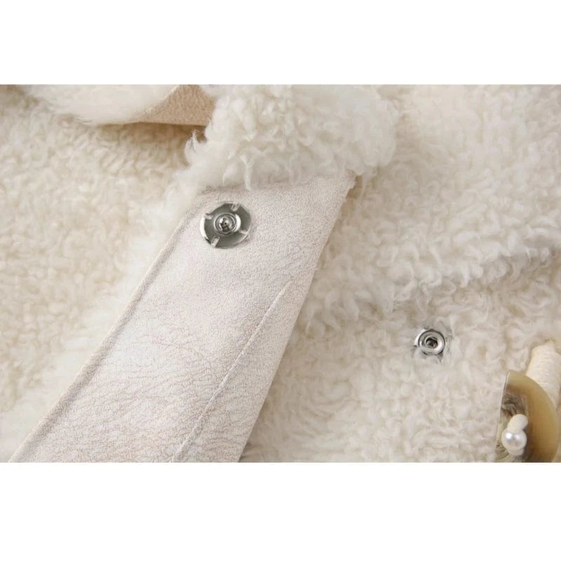 2023 New Women's Sheep Shearling Winter Long Coat Female Lady Wool Fur Polyester Lining Warm Parka H2391