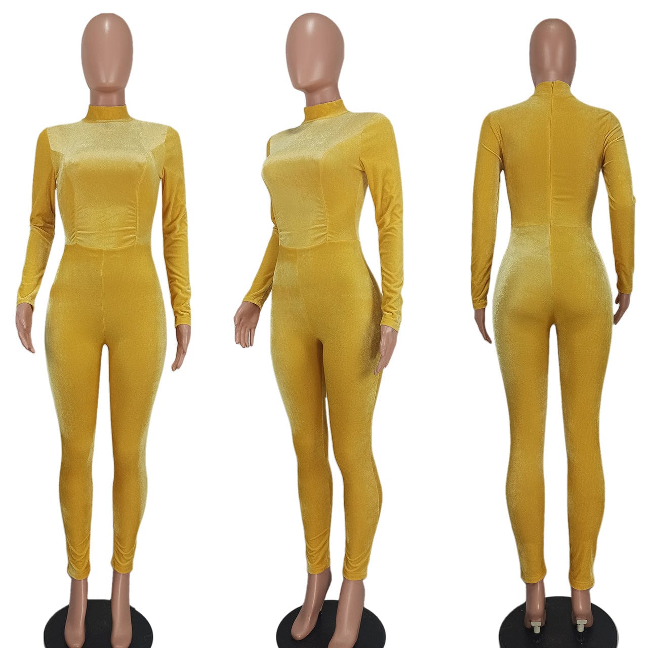 2023 Overalls Long Sleeve One Piece Jumpsuit Bodycon Jumpsuits Winter Fall Elegant Velour Velvet Jumpsuit Woman